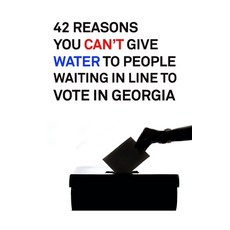 42 Reasons You Can't Give Water to People Waiting in Line to Vote in Georgia Paperback, Independently Published, English, 9798729712427