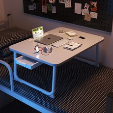 床上書桌可折疊小桌宿捨電腦桌上鋪小桌闆居家辦公學習桌, 單個u腿,70X48X32加高