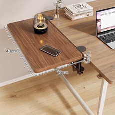 접이식 데스크탑 키보드 트레이 확장 보드 테이블 연장 받침대, 1인용, 월넛보드 40 x 20cm
