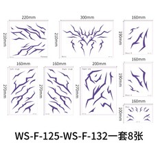獵魔女團KPop二次元卡通動漫cos刺青貼紙 WS-F-125-WS-F-132一套8張, 1個, W19英文款WS-F-125-132（一