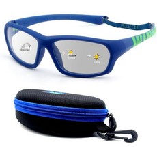 스쿼시 고글 스포츠고글 농구 피클볼 야외 스포츠를 위한 블루컷 스포츠 보호 변색 렌즈 안전 안경, Kids Size, Blue/Green Photochromic-kids S, 어린이 사이즈