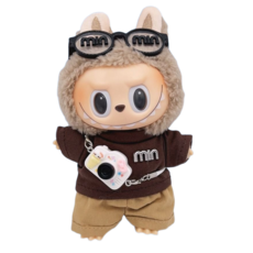 귀여운 소품 라부부 인형옷 세트, 1개, DSYJ 안경 브라운