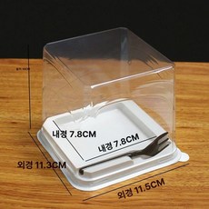 100개 조각 케익 디저트 베이커리 삼각 투명 용기 포장, 1개