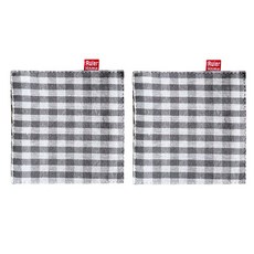 패브릭 체크 천 티코스터 컵받침 홈카페 인테리어, 2개, 그레이