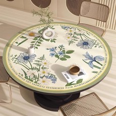 고급 원형 실리콘 테이블매트 방수 방오 미끄럼방지 식탁 깔개 대형 매트 가죽 테이블보 식탁매트 식탁보 테이블, 1개, 60cm, E. 그린 레드