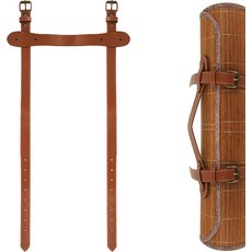 SHIDOW 담요 휴대용 스트랩 PU 가죽 유연 여행용 비치 태닝 매트용 손잡이 요가 매트 피크닉 매트브라운, 쉐도우 담요 휴대 스트랩 PU 가죽 유연한 휴대용 손잡, 1개