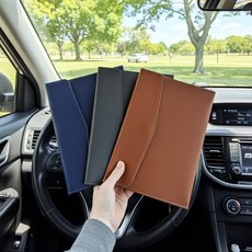 자동차등록증 케이스 차량 등록증 커버 A5 바인더 클리어 파일 보관 정리 파우치, 다크그레이