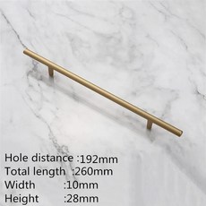 유럽풍 심플 블랙 주방 캐비닛 도어 핸들 매트 골드 알루미늄 서, 20.Sand Gold 192mm, 1개