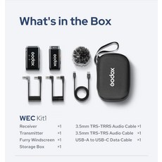 Godox WEC 무선 라발리에 마이크 카메라 DSLR 스마트폰용 라펠 마이크 브이로그 인터뷰 라이브 스트리밍, 01 WEC Kit1, 1개