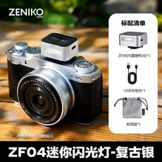 ZF08 미니 카메라 플래시 조명 사진 촬영, 2 ZF04 플래쉬 앤티크 실버 공식 스탠다드, 1개
