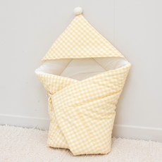 바미블랑 체크퐁당 신생아 겉싸개 순면 사계절