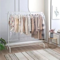 衣服防塵罩臥室晾衣架防塵蓋布落地扇衣架防塵罩大衣西服套萬能蓋, 1個, 全透明】長160cm高120cm