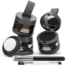 여성용 루트 커버업 파우더 5개 그레이 커버용 루트 터치업 헤어 컬러 헤어라인 파우더는 대머리 반점 눈썹 수염 라인을 위한 얇은 모발 대머리 부위를 숨깁니다(다크, 블랙