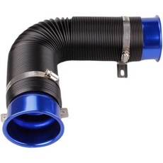 공기 흡입 파이프 3 터빈 냉풍 76MM 3인치 조절식 유연 호스 자동차 터보 범용 필터블랙, Blue, 1개