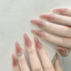 穿戴甲片高級感夏季簡約百搭美甲貼片貓眼手工假指甲片新品30片, 1個, BY1691松柏寒盟:工具包款