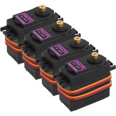 디구 [4팩] MG996R 55g 금속 기어 토크 디지털 서보 모터 후타바 JR RC 헬리콥터 자동차 보트 로봇용, 4 PCS Fully Copper