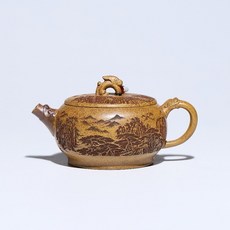 宜興 名家手製 紫砂壺 柴燒 黃鶴樓 雅器, 1個, 褐色