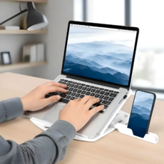 세요나 편한시야 360도 회전 노트북 거치대, 화이트