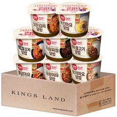 (킹스랜드) 컵밥 덮밥 8종 (불닭마요 중화마파 참치마요 스팸김치 직화볶음짜장 직화불고기 철판김치 치킨마요), 1세트, 1.974kg