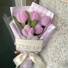 소소온 핸드메이드 모루 꽃다발 완성품 기념일 조화 선물, 라일락퍼플, 1개 라일락퍼플, 1개