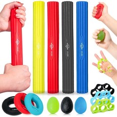 Flex Therapy Bar 물리 치료용 플렉스바 및 골퍼 팔꿈치 건염용 저항 바, 블랙 세트 13개