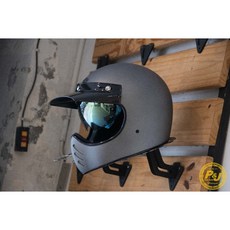 P&J 捷寶 騎士 EVO 復古越野山車帽 安全帽 消光灰銀 內墨鏡 黑化版本, 1個, XXL