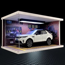 台灣出貨 路虎發現5越野車神行模型仿真豪華SUV合金限量收藏版男友生日禮物男生禮物生日禮物, 白色-路虎發現5+豪華燈光車庫A款,越野車, 1個