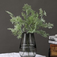 2피스 54.9cm(21.5인치) 인공 아스파라거스 고사리 유연한 가지 줄기 실크 인조 대나무 잎 녹색 리드 덤불 가지 가짜 식물 실내 실외 장식 웨딩 파티 DIY 장식용, 2피스 54.9cm(21.5인치) 인공 아스파라거스 고