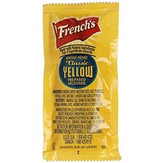 프렌치 머스타드 패킷 - 7g /100개입 패킷 French's Mustard Packets - 7g /100 ct. Packets, 노란 겨자, N/A, 1개