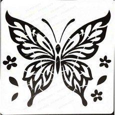 蝶古巴特diy 簍空模板 繪畫模版 蝴蝶圖案, 1個, ST-CU1-1037