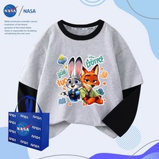 瘋狂動物城休閒兔子朱迪可愛上衣兒童狐狸尼克圓領 TZ0801假兩件長袖 灰色