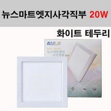 퍼스트 LED 뉴스마트 엣지 사각직부 화이트 20W 직부 직부등, 주광색, 1개