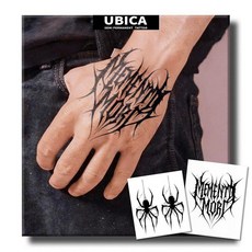 UBICA 반영구 타투 남성용 현실적인 임시 타투 2장 손 목을 위한 가짜 타투 2주 지속 방수 비반사성 메멘토 모리 & 스파이더 디자인 타투, UBICA 반영구 타투, 남성용 현실적인 임시 타투 2