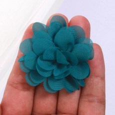 수제 작은 쉬폰 패브릭 인공 꽃 머리 웨딩 드레스 모자 홈 인테리어, 11. Turquoise