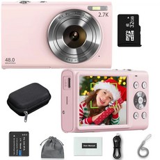 4K 디지털 카메라 자동 초점 블로깅 카메라 HD 48MP 2.8인치 대형 스크린 캠코더 카메라 어린이 성인용 사진 촬영용, P-32G Card-Bag, [04] P32G CardBag
