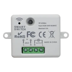 무선 라이트 벽 스위치 릴레이 수신기 RF 433Mhz 1/2/3갱 패널 리모컨 인터럽터 LED 램프용 10A 110V 220V, 01 1 Receiver