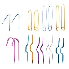 18 조각 케이블 스티치 홀더 알루미늄 케이블 바늘 구부러진 태피스트리 원사 바늘 케이블 스티치 뜨개질 바늘