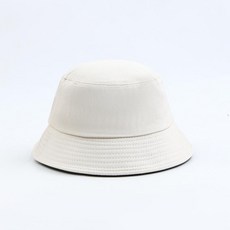 全棉漁夫帽 防曬遮陽帽, 6.5cm單面短帽簷 米白, 1個