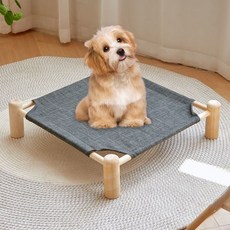 優選懸空貓窩 貓咪吊床懸掛式寵物吊床貓床寵物貓窩貓狗吊床貓床實木行軍床離地貓吊床貓窩狗窩四季通用中小型狗狗床, 1個, 橙色換洗布-（無架）,S 48*48*13【中號】