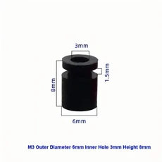 XFlight Hobby 10개입 M3 고무 충격 흡수 볼 F405 F7 비행 컨트롤러 FPV 쿼드콥터 방진 마운트, 01 10PCS M3 Black H8mm