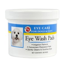 Miracle Care 아이 워시 패드 개와 고양이의 눈을 부드럽게 세척하고 진정시키는 일회용 사전 흡수 패드 90개 눈 파편을 제거하기 위한 따끔거리지 않는 포뮬러, Miracle Care 개와 고양이를 위한 아이 워시, 90 Count (Pack of 1)