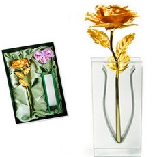 지나로즈 24k 금장미 생일 기념일 금꽃 여친 꽃 선물 어버이날 스승의날 엄마생신 부모님 명절선물, 1개