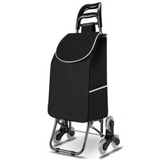 계단오르는 세발 접이식 쇼핑 카트 시장 바구니, (크리스탈휠)블랙, 1개