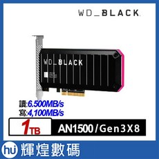 WD 黑標 AN1500 1TB NVMe PCIe SSD RAID擴充卡(WDS100T1X0L), 1個