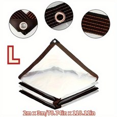 링이 있는 1pc 투명 캐노피 파티오 위한 베란다 닭장 캠핑을 방수 방수포, 2L