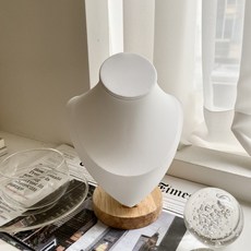 목걸이 마네킹 원목 목걸이거치대 목상 PU, 화이트, 1개