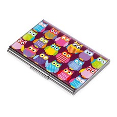 Troika 梅森巴赫 貓頭鷹不銹鋼金屬名片夾 名片盒, 1個, 銀色