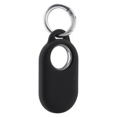 BlingKingdom 삼성 갤럭시 스마트 태그 2 케이스 SmartTag2 커버 실리콘 SmartTag2 홀더 키체인 포함 애완동물 칼라 키 가방 수하물 (블랙), 1개