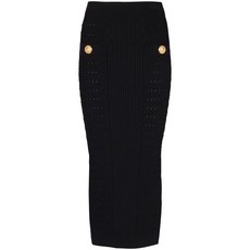 발망 슬림 핏 미디 스커트