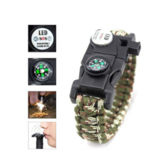 SOS LED 나침반 서바이벌 생존 응급 아웃도어 밀리터리 생존팔찌, 옵션, 1개